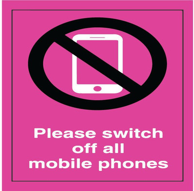 VVWV Please Witch Off All Mobile Phones Sign Sticker Emergency Sign
