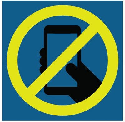 VVWV NO CELL PHONE USE Emergency Sign