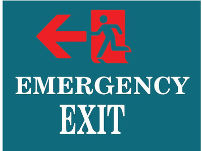 VVWV EMERGENCY EXIT SIGN STICKER Emergency Sign