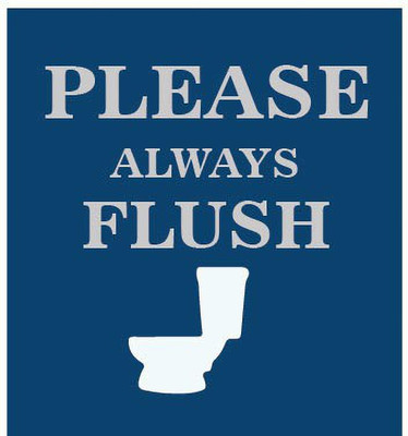 VVWV PLEASE ALWAYS FLUSH SIGN STICKER Emergency Sign