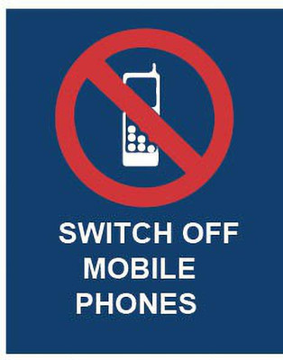 VVWV SWITCH OFF MOBILE PHONES SIGN STICKER Emergency Sign