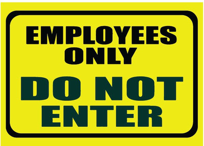 VVWV EMPLOYEES ONLY DO NOT ENTRY SIGN STICKER Emergency Sign