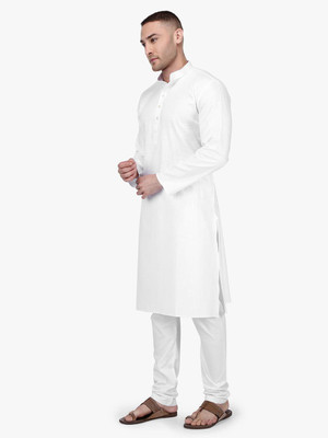 Rajubhai Hargovindas Men Solid Straight Kurta(White)