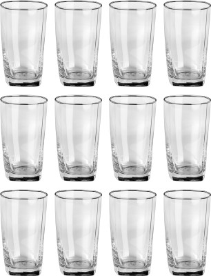 Somil (Pack of 12) Stylish Clear Transparent Multipurpose Drinking Glass- R405 Glass Set Water/Juice Glass(350 ml, Glass, Clear, White)