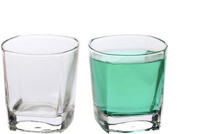 Somil (Pack of 2) Stylish Clear Transparent Multipurpose Drinking Glass- R111 Glass Set Water/Juice Glass(250 ml, Glass, Clear, White)