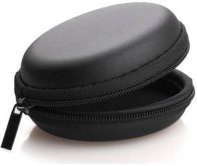 HK STORE Leather Zipper Headphone Case For Universal(BLACK)