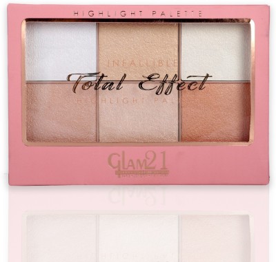 Glam21 Total Effect Highlighter Palette 01, Get Multidimensional Glow with Silky Texture, High Impact And Customized glow, 6 shades Palette Highlighter(Multicolor)