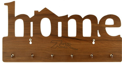 7CR Home KH-6.6 Wood Key Holder(6 Hooks, Beige)