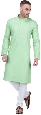 Rajubhai Hargovindas Men Solid Straight Kurta(Green)