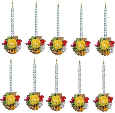 CRAFTCREATION Fabric Yellow, Pink, Gold Jewellery Set(Pack of 1)