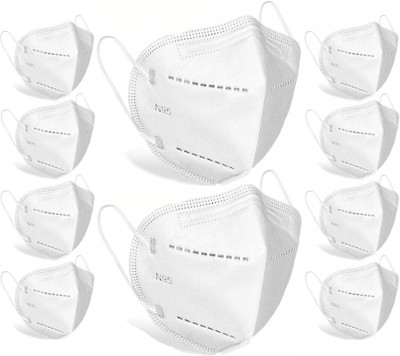 BILDOS N95 Reusable Face Mask Respirator N95 Mask with Advanced In-built 5 layer and Dual Melt blown layer Protection(White, Free Size, Pack of 10)