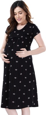 AV2 Women Maternity/Nursing Nighty(Black)