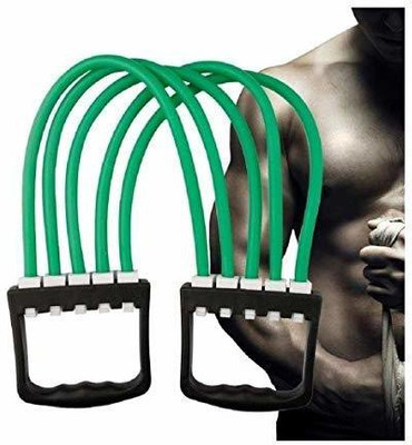 Ample Wings Adjustable Multi-Function 5 Rubber Tubes Chest Expander/Chest Developer Resistance Tube(Green)