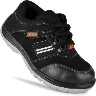 JK STEEL Steel Toe Genuine Leather Safety Shoe(Black, S1, Size 7)