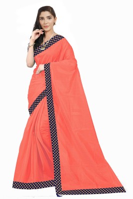 Saadhvi Solid/Plain Daily Wear Art Silk Saree(Pack of 2, Orange)