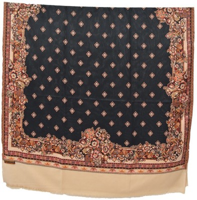 SUMEDH handcrafts Polyester Wool Blend Woven Women Shawl(Black)