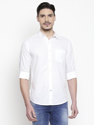 MUFTI Men Solid Casual White Shirt