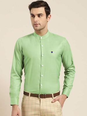 FUBAR Men Solid Casual Light Green Shirt
