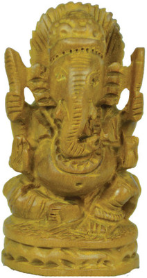 21% OFF on SC Handicrafts Handmade wooden ganesh showpiece for home decor and temple decor showpiece Decorative Showpiece - 10 cm(Wood, Beige)