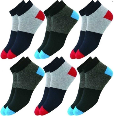 stylescap Men & Women Color Block Ankle Length(Pack of 6)