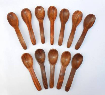 OnlineCraft ch2931 Wooden Table Spoon Set(Pack of 12)