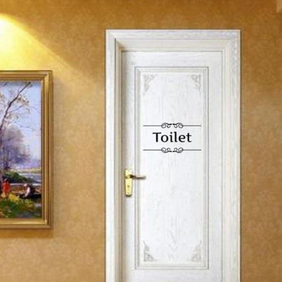 LYOMAN 59 cm toiletdoor-blk2 Self Adhesive Sticker(Pack of 1)