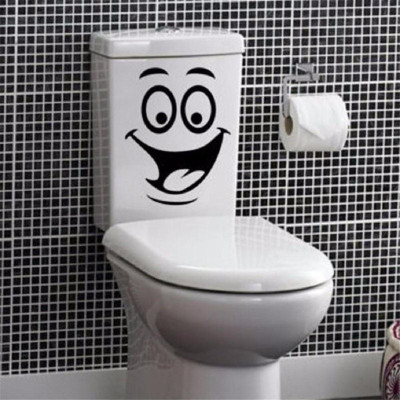 LYOMAN 59 cm toiletsmile-blk Self Adhesive Sticker(Pack of 1)