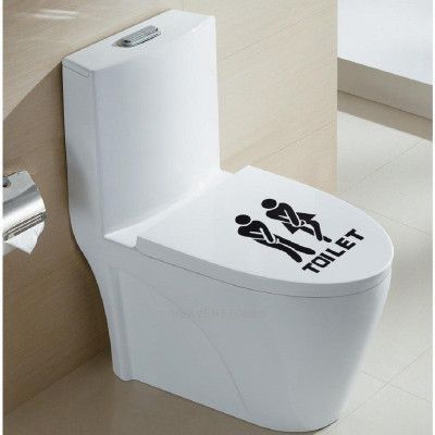 LYOMAN 59 cm unisextoilet-blk2 Self Adhesive Sticker(Pack of 1)
