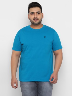 Urbano Plus Solid Men Round Neck Blue T-Shirt