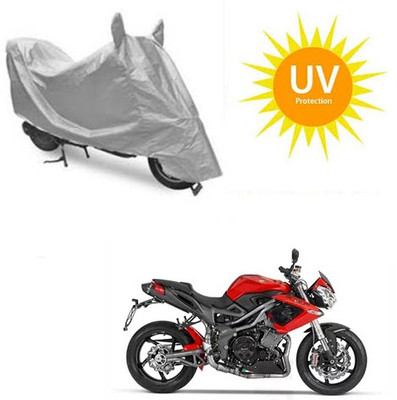 SRENTERPRISES Two Wheeler Cover for DSK Benelli(TNT R, Silver)