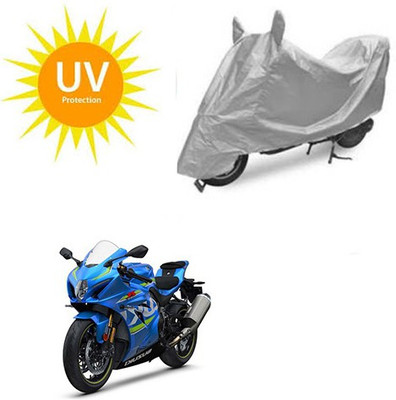 SRENTERPRISES Two Wheeler Cover for Suzuki(GSX, Silver)