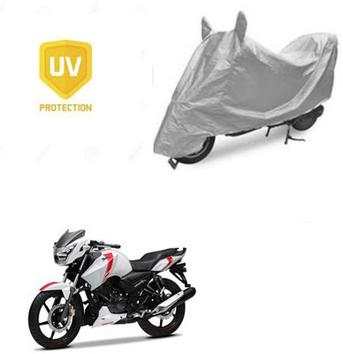 SRENTERPRISES Two Wheeler Cover for TVS(Apache, Silver)