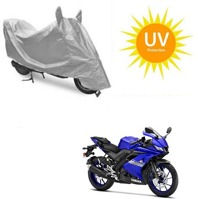 RPSENTTERPR Waterproof Two Wheeler Cover for Yamaha(R15 V3, Silver)