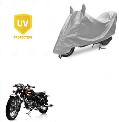 SRENTERPRISES Two Wheeler Cover for Royal Enfield(Electra Delux, Silver)