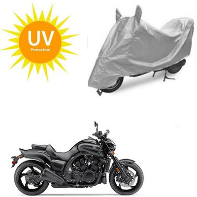 SRENTERPRISES Two Wheeler Cover for Yamaha(VMAX, Silver)