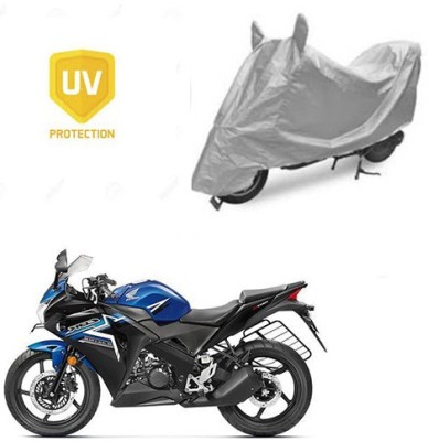 SRENTERPRISES Two Wheeler Cover for Honda(CBR 150R, Silver)