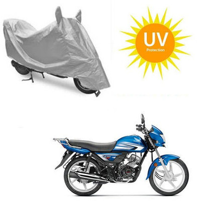 SRENTERPRISES Two Wheeler Cover for Hero(CD 110 Dream, Silver)