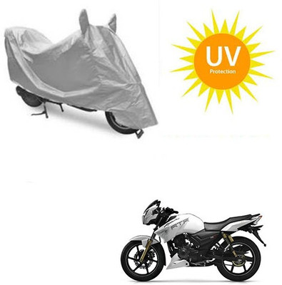 SRENTERPRISES Two Wheeler Cover for TVS(Apache RTR 180, Silver)