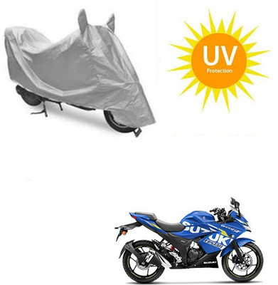 RPSENTTERPR Waterproof Two Wheeler Cover for Suzuki(Gixxer SF, Silver)