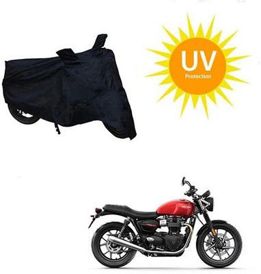 SRENTERPRISES Two Wheeler Cover for Triumph(Twin spark, Black)