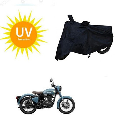 MMSSTAR Waterproof Two Wheeler Cover for Royal Enfield(Classic 350, Black)