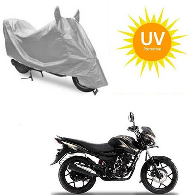 SRENTERPRISES Two Wheeler Cover for Bajaj(Discover 150 s, Silver)