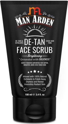 Man Arden De Tan Brightening Face Scrub 100ml - De-Tans & Exfoliates Skin - With Vitamin C Scrub(100 ml)