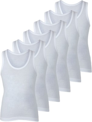BodyCare Vest For Boys Cotton Blend(White, Pack of 6)