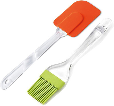 Digchika Pastry Tools Silicone Brush and Spatula Baking Scraper Cream Butter Handled Cake Spatula Cooking Cake Brushes Kitchen Utensil Kitchen Tool Set(Multicolor, Brush, Spatula)