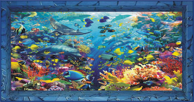 Varadvinayak 90 cm sea level In the magical hole, large self adhesive floor sticker Self Adhesive Sticker(Pack of 1)