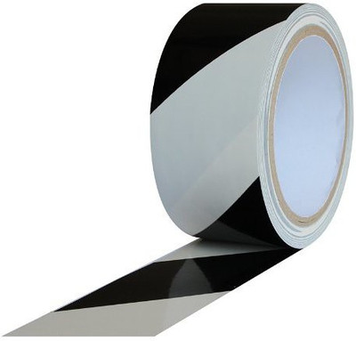 True-Ally Pvc zebra floor marking tape Dispenser Foam (Manual)(Set of 1, Black, White)