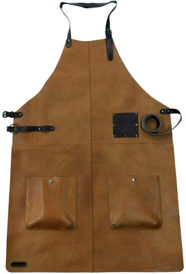 MANDAVA Polyester Chef's Apron - Free Size(Brown, Single Piece)