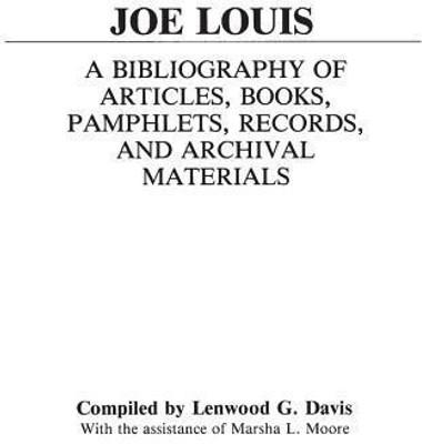 Joe Louis(English, Hardcover, Davis Lenwood)