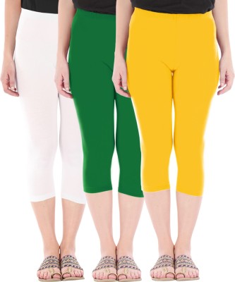 Buy That Trendz Capri Leggings Women White, Green, Yellow Capri